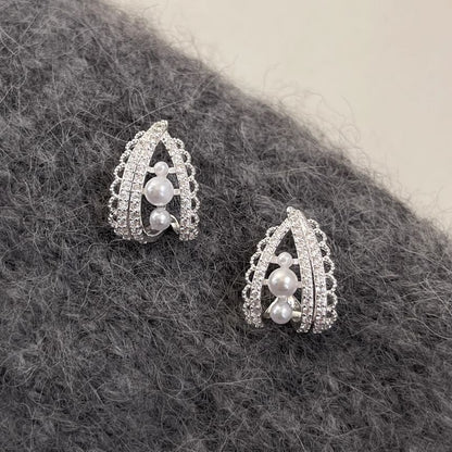 イヤリングフープフェイクパール