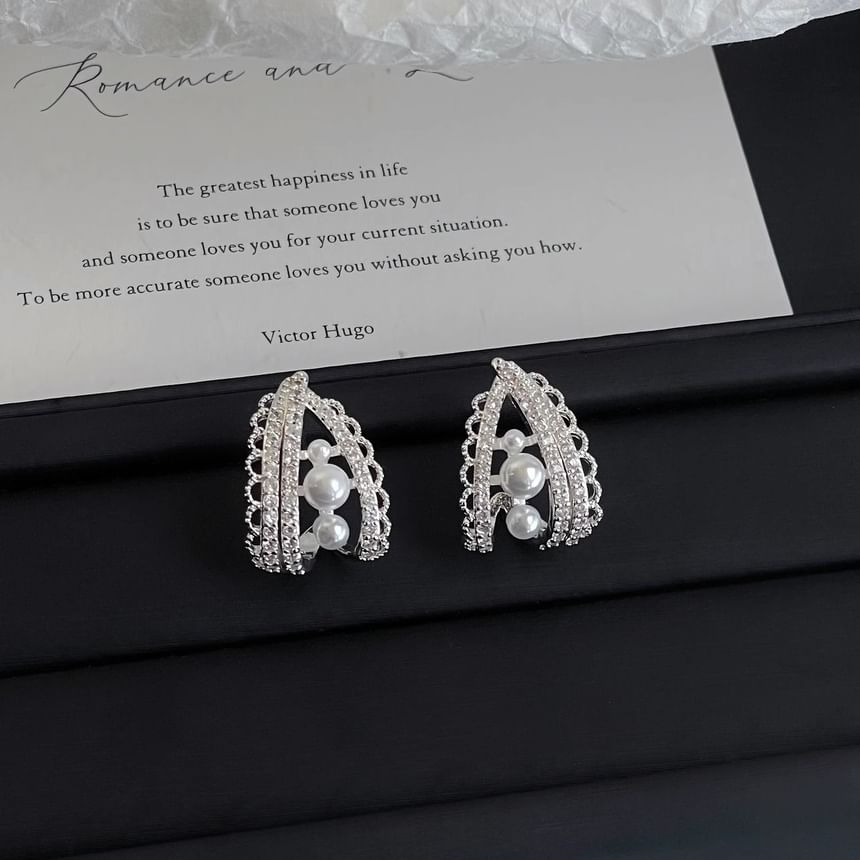 イヤリングフープフェイクパール