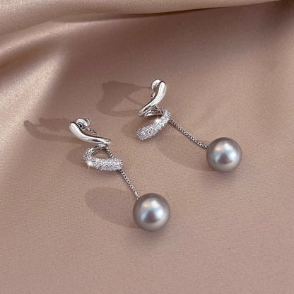 Dangle Earring Rhinestone Pearl Faux