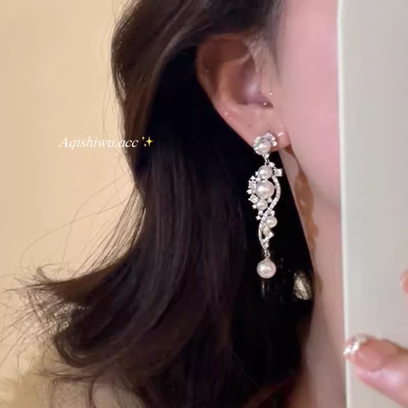 Alloy Dangle Earring Faux Pearl