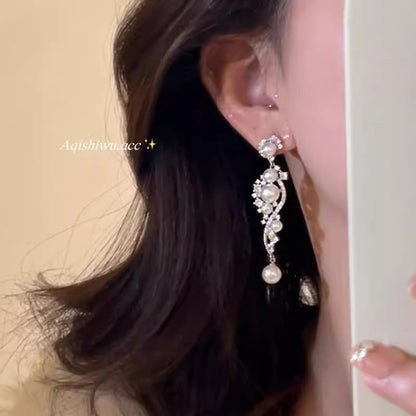 Alloy Dangle Earring Faux Pearl