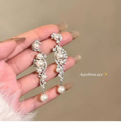 Alloy Dangle Earring Faux Pearl