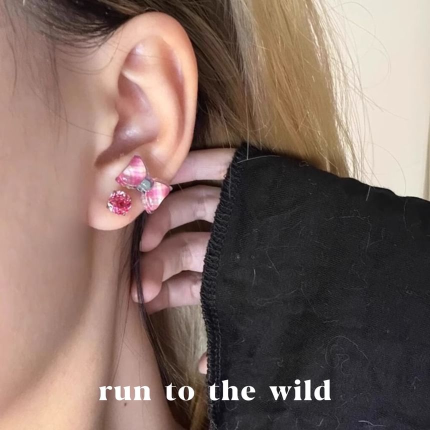 Bow Rose Earring Alloy