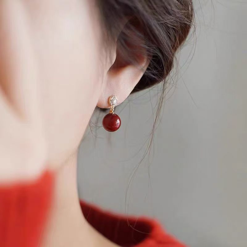 ラインストーンドロップイヤリング合金ビーズ