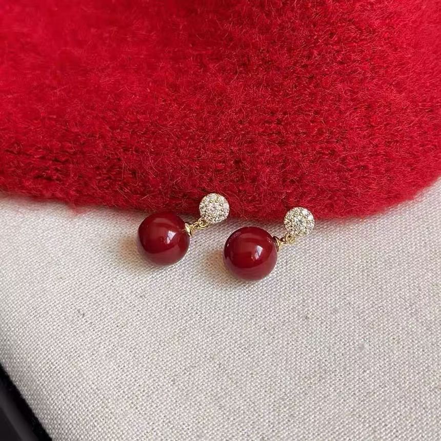 Strass Tropfen Ohrring Legierung Perle