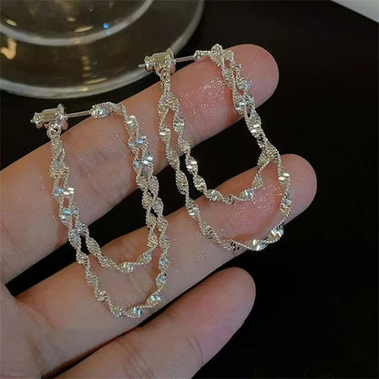 Helical Layered Alloy Earring Hoop