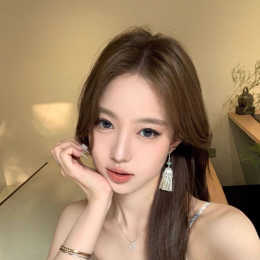 Fringed Alloy Dangle Earring