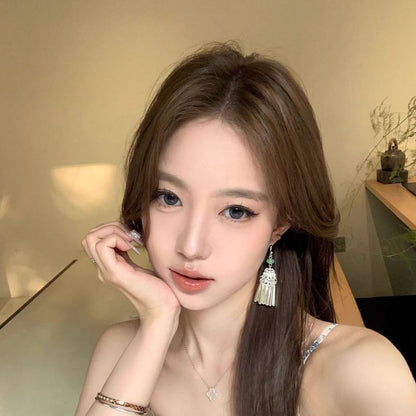 Fringed Alloy Dangle Earring