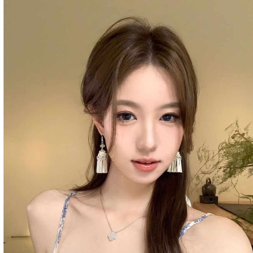 Fringed Alloy Dangle Earring