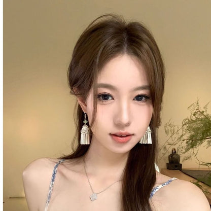 Fringed Alloy Dangle Earring