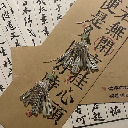 Fringed Alloy Dangle Earring