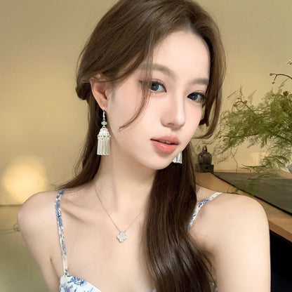 Fringed Alloy Dangle Earring