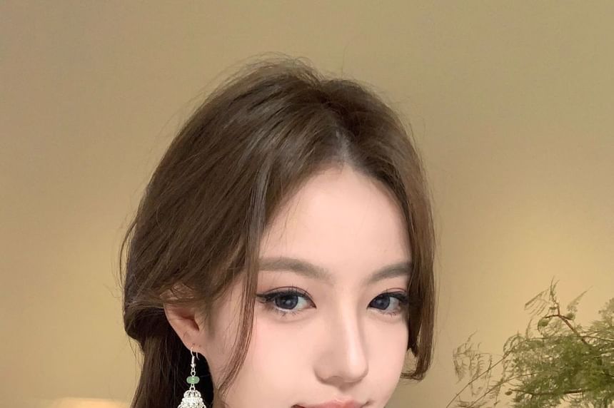 Fringed Alloy Dangle Earring