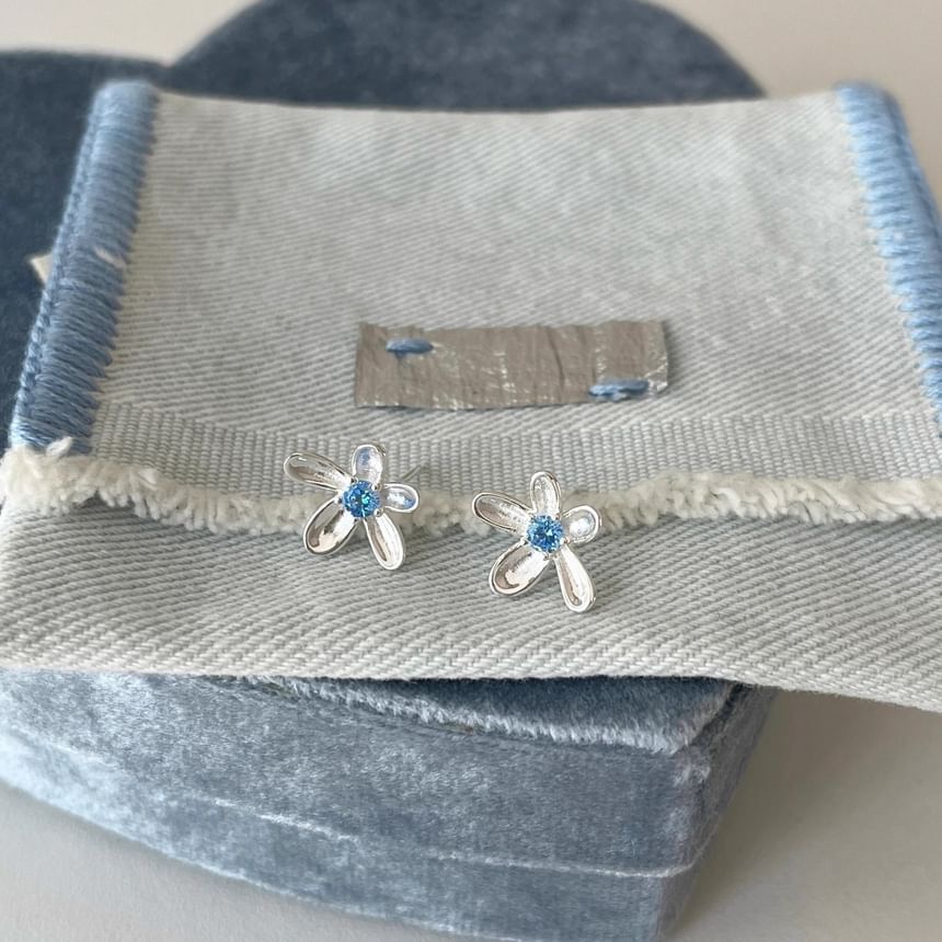 Strass Stud Floral Ohrring Legierung