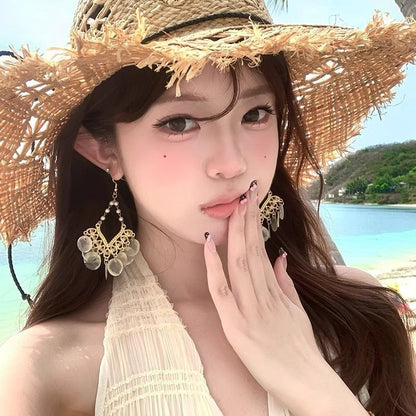 Ohrring Shell Disc Legierung Kronleuchter