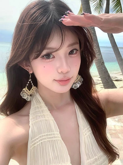 Ohrring Shell Disc Legierung Kronleuchter