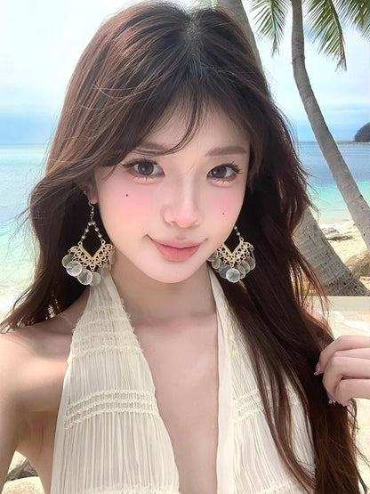 Ohrring Shell Disc Legierung Kronleuchter