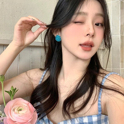 Alloy Stud Rhinestone Earring