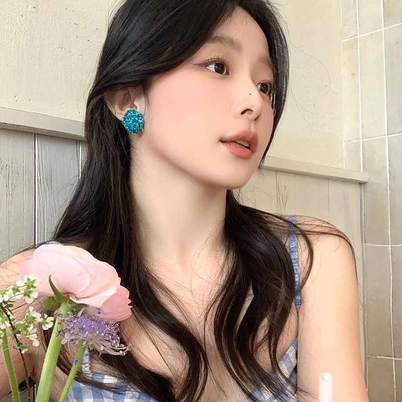 Alloy Stud Rhinestone Earring