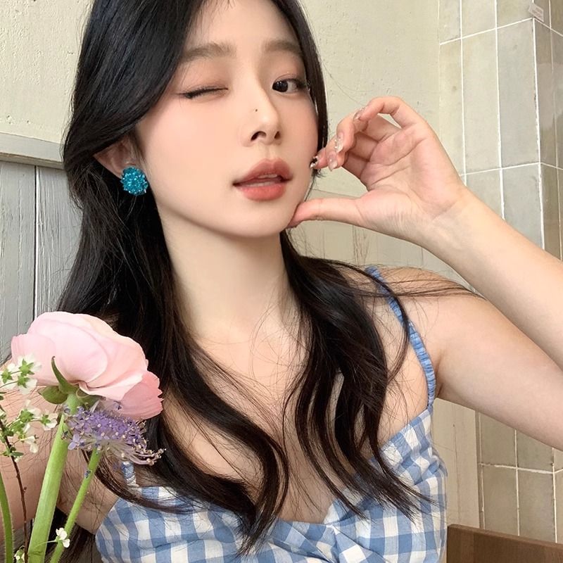 Alloy Stud Rhinestone Earring