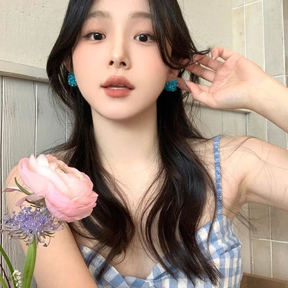 Alloy Stud Rhinestone Earring