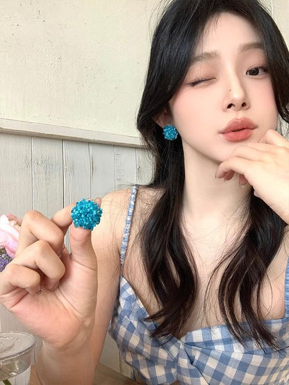 Alloy Stud Rhinestone Earring