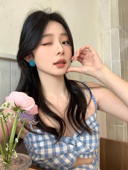 Alloy Stud Rhinestone Earring