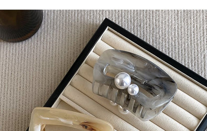 Pearl Faux Hair Claw Acrylic