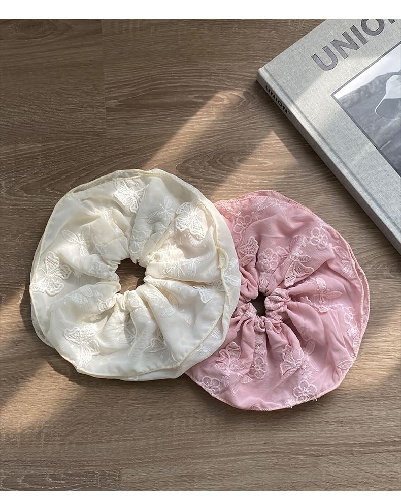 Scrunchie Schmetterling bestickt
