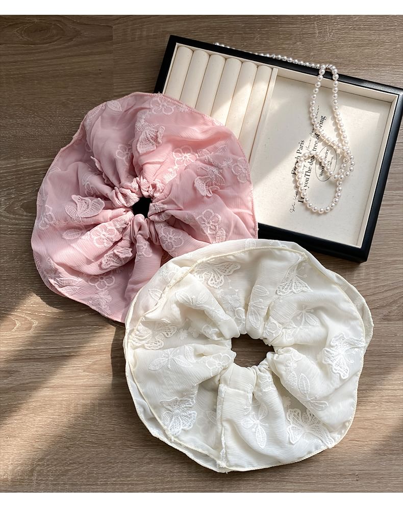 Scrunchie Schmetterling bestickt