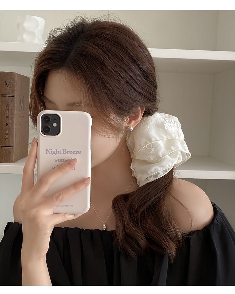 Scrunchie Butterfly Embroidered