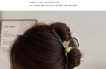 Pearl Hair Faux Claw Flower Acrylic