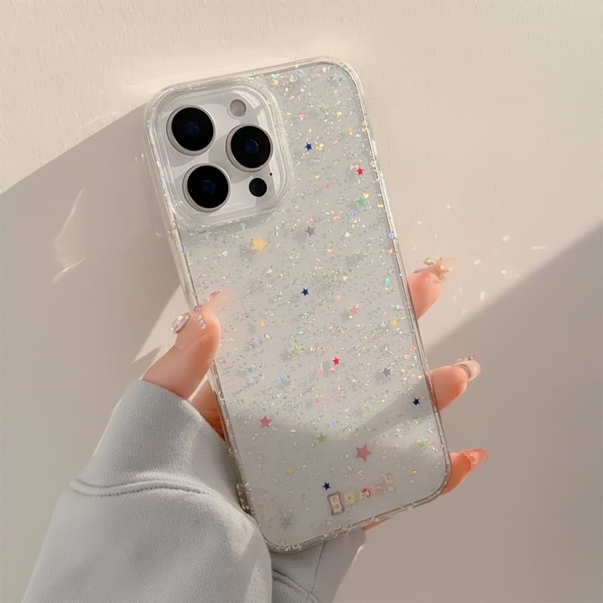 Hülle Handy Glitzer Stern