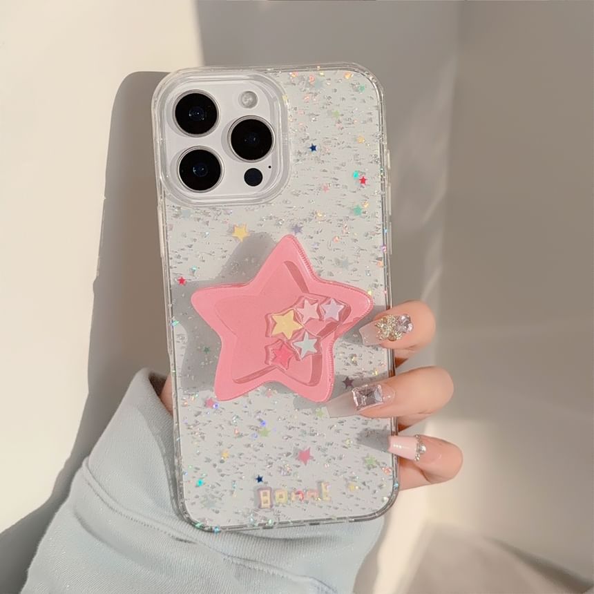 Hülle Handy Glitzer Stern