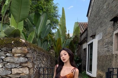 ロングアシンメトリートップダイキャミソールタイ