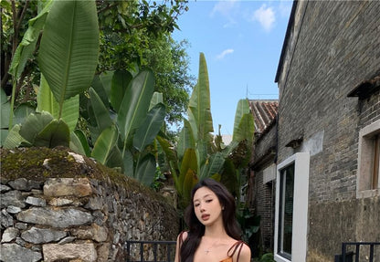 ロングアシンメトリートップダイキャミソールタイ