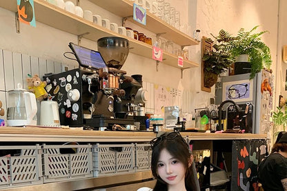 首輪付き猫キャッププリントスリーブボウ