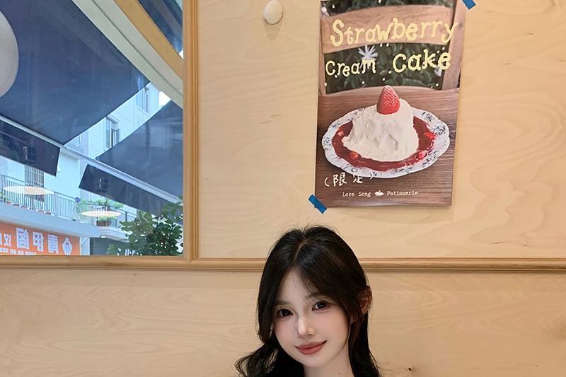 首輪付き猫キャッププリントスリーブボウ