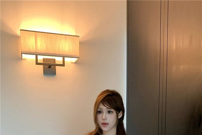 Bluse Ärmel Stehen Plain Hohe Taille Kappe Kragen Rüsche Schleife Shorts /