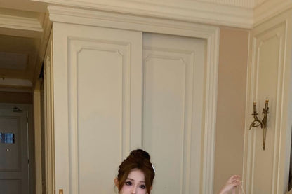 Schleife Rock Taille Ärmel Mini Plain Bluse / A-Linie Spitze Kappe Hals Trim Quadrat Rüsche Hohe