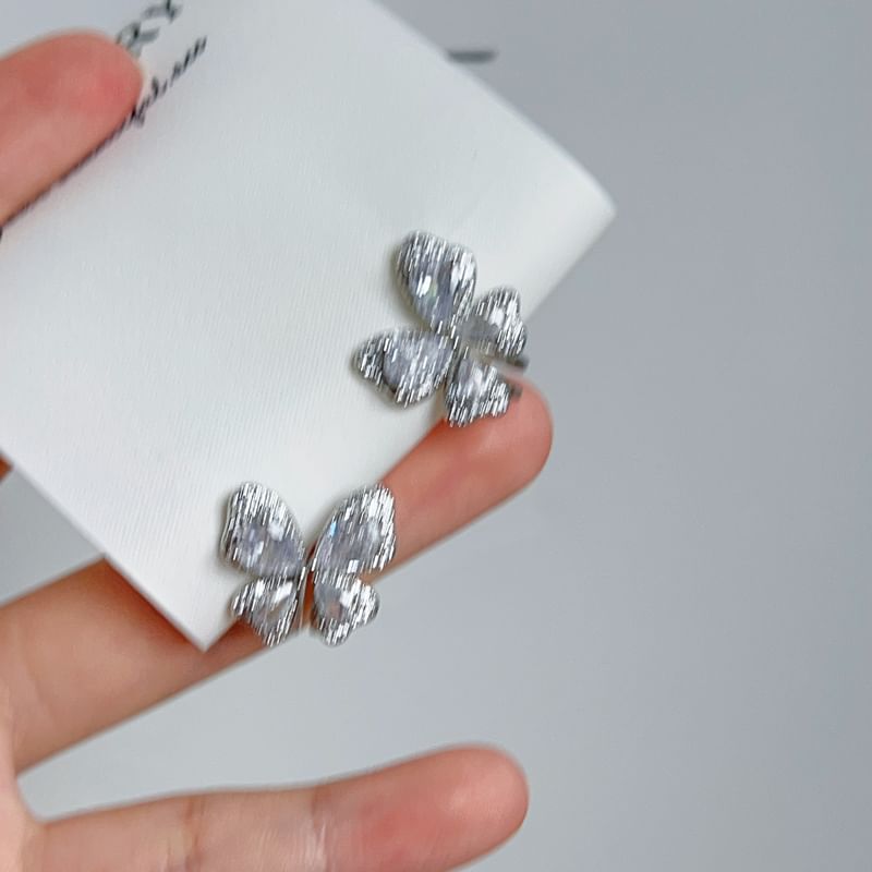 Rhinestone Butterfly Stud Earring