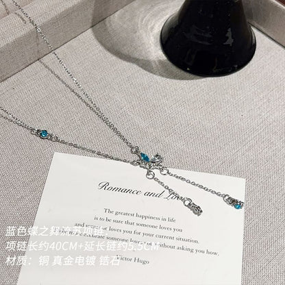 ネックレス ラリアット バタフライ