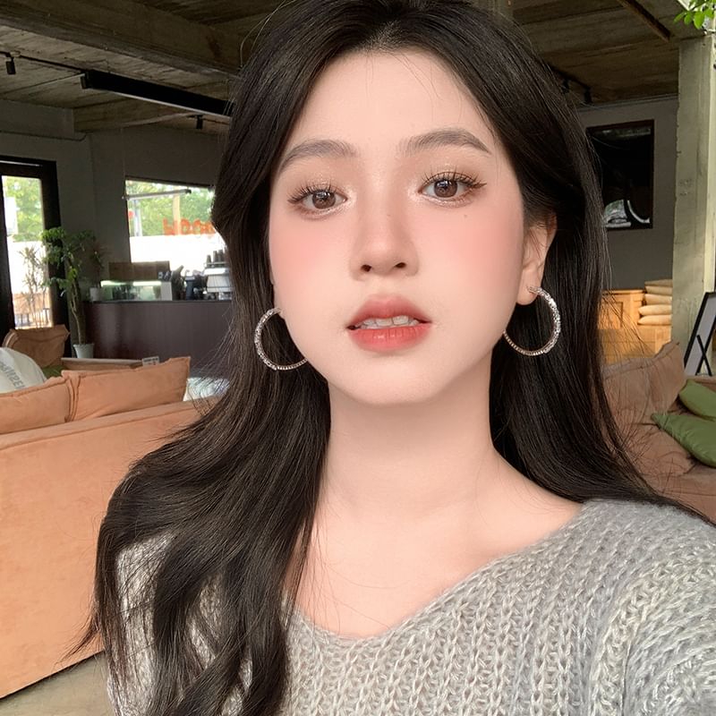 Silberohrring Strass Creole 925 Sterling