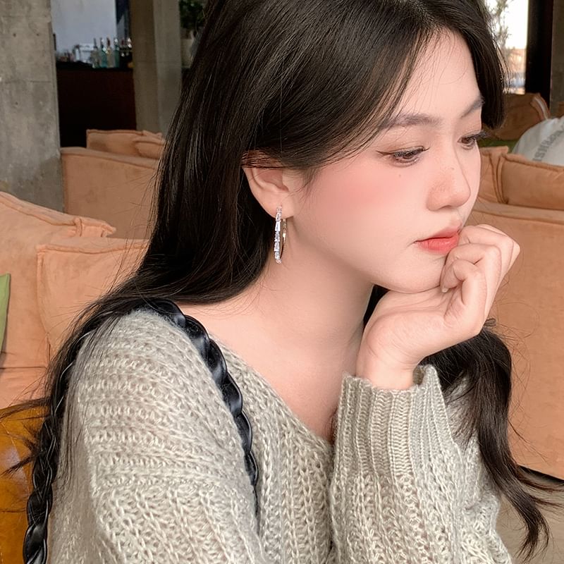 Silberohrring Strass Creole 925 Sterling