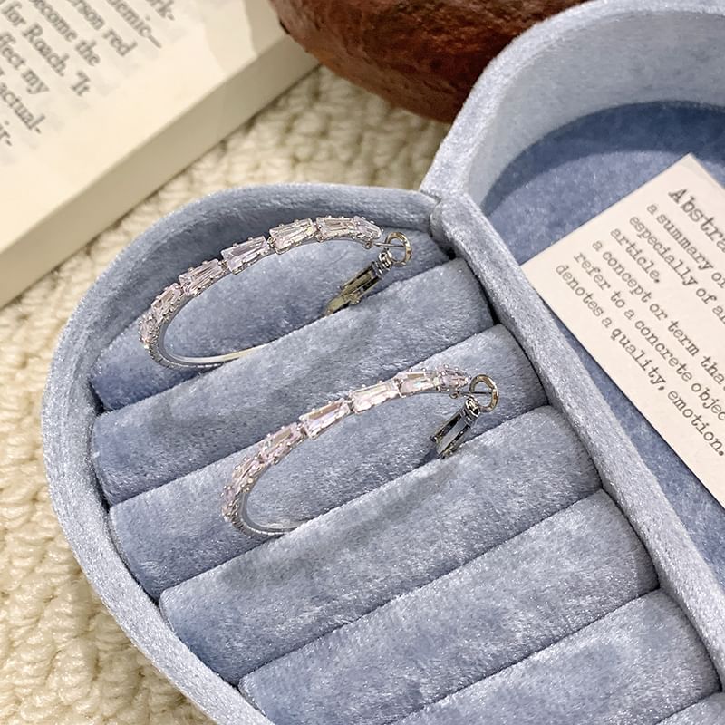 Silberohrring Strass Creole 925 Sterling