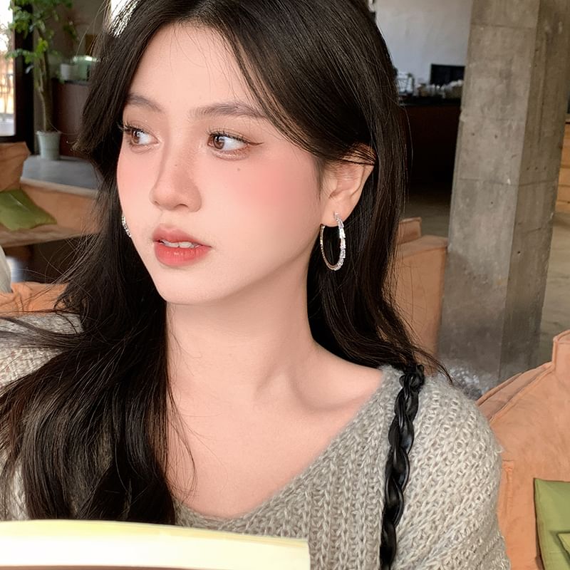 Silberohrring Strass Creole 925 Sterling