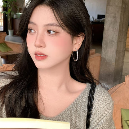 Silberohrring Strass Creole 925 Sterling