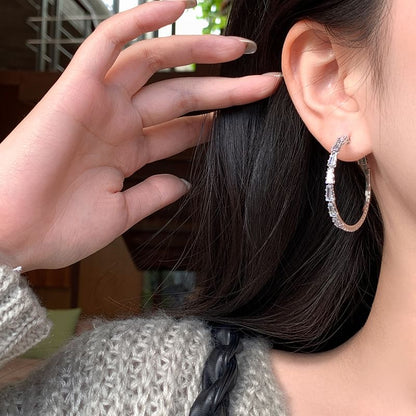 Silberohrring Strass Creole 925 Sterling