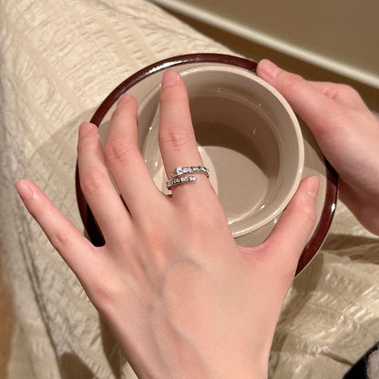 スネークラインストーンリングオープン