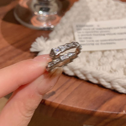 スネークラインストーンリングオープン